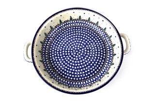 420 Bunzlau Ronde schaal met open handvaten 340X  Ronde Schalen